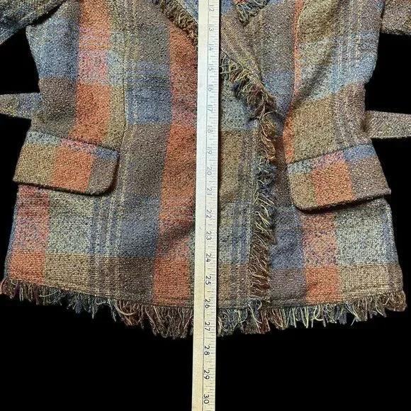 Anthropologie Orange and Brown Plaid Blazer - Picture 9 of 12